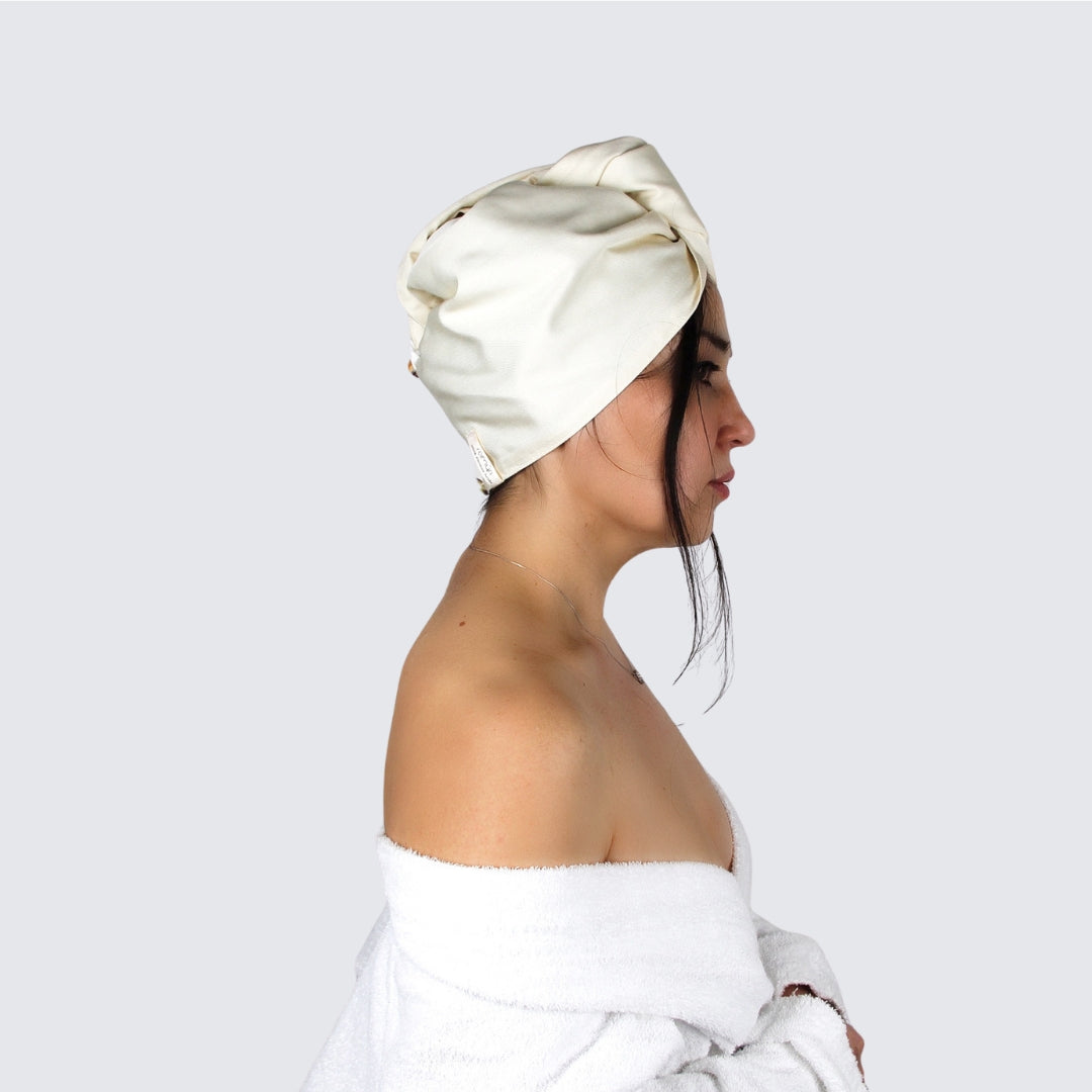 Set Haarturban und Gesichtshandtuch aus Ahimsa Seide